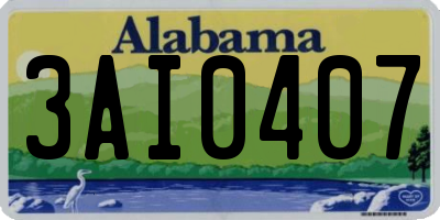 AL license plate 3AI0407