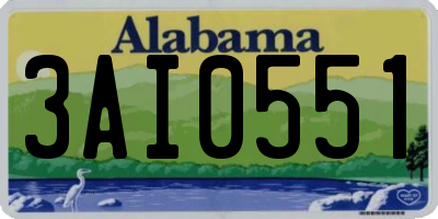 AL license plate 3AI0551
