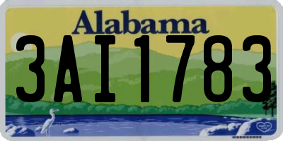 AL license plate 3AI1783