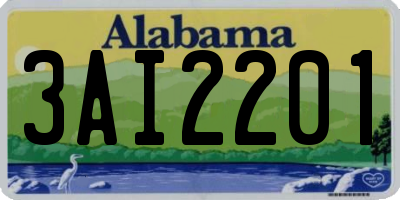AL license plate 3AI2201