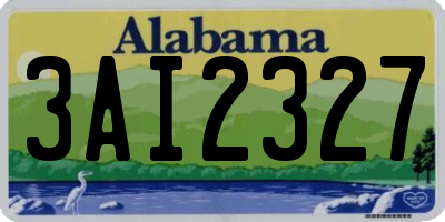 AL license plate 3AI2327