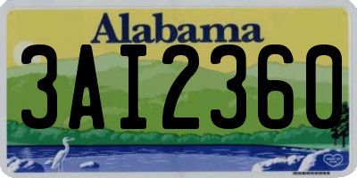 AL license plate 3AI2360