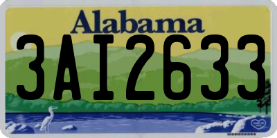 AL license plate 3AI2633