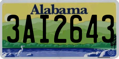 AL license plate 3AI2643