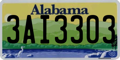 AL license plate 3AI3303