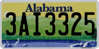 AL license plate 3AI3325