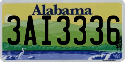 AL license plate 3AI3336