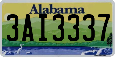 AL license plate 3AI3337