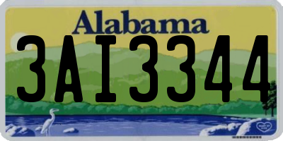 AL license plate 3AI3344