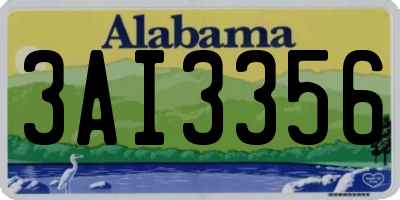 AL license plate 3AI3356