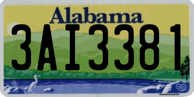 AL license plate 3AI3381