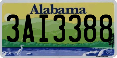AL license plate 3AI3388