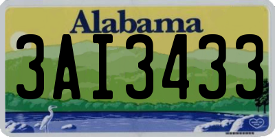 AL license plate 3AI3433