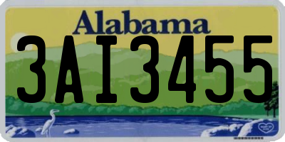 AL license plate 3AI3455