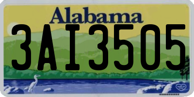 AL license plate 3AI3505