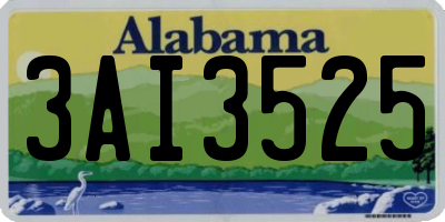 AL license plate 3AI3525