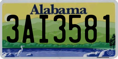AL license plate 3AI3581