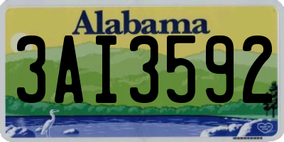 AL license plate 3AI3592