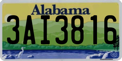 AL license plate 3AI3816