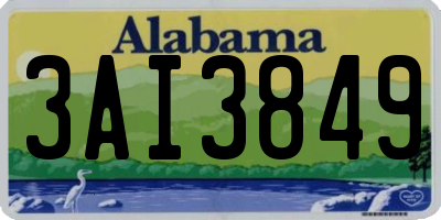 AL license plate 3AI3849