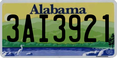 AL license plate 3AI3921