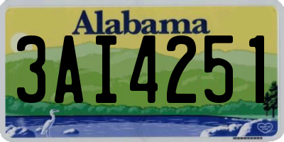 AL license plate 3AI4251