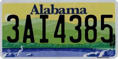 AL license plate 3AI4385