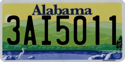 AL license plate 3AI5011