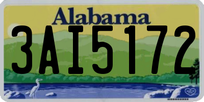 AL license plate 3AI5172