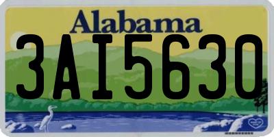 AL license plate 3AI5630