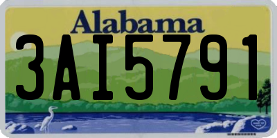 AL license plate 3AI5791