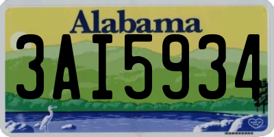 AL license plate 3AI5934