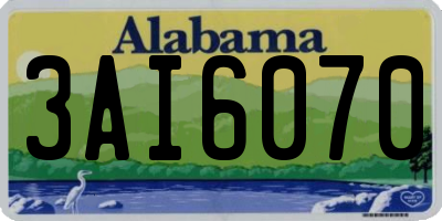 AL license plate 3AI6070