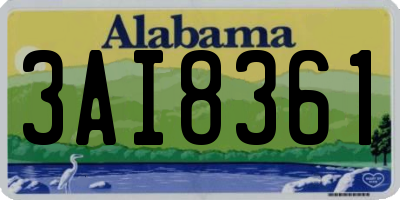 AL license plate 3AI8361
