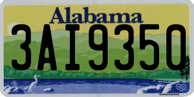 AL license plate 3AI9350