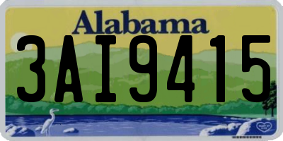 AL license plate 3AI9415