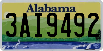 AL license plate 3AI9492
