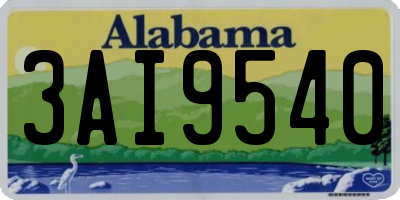 AL license plate 3AI9540