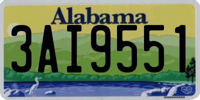 AL license plate 3AI9551