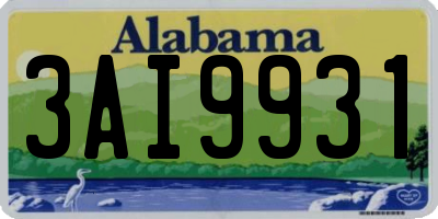 AL license plate 3AI9931