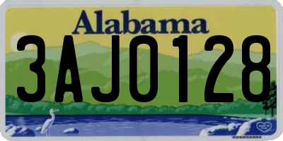 AL license plate 3AJ0128