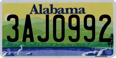 AL license plate 3AJ0992