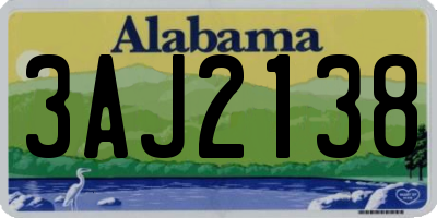 AL license plate 3AJ2138