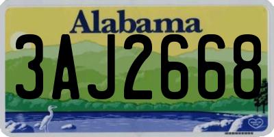 AL license plate 3AJ2668