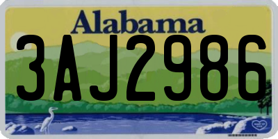 AL license plate 3AJ2986