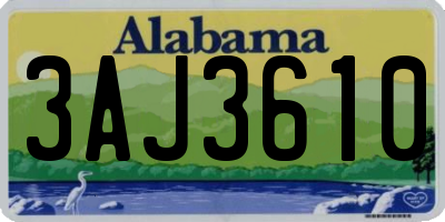 AL license plate 3AJ3610