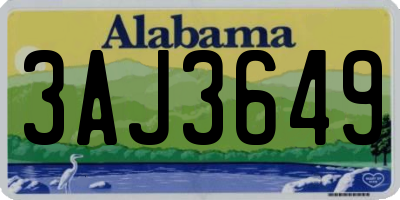 AL license plate 3AJ3649