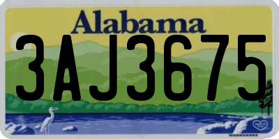 AL license plate 3AJ3675