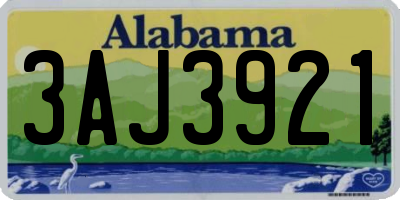 AL license plate 3AJ3921