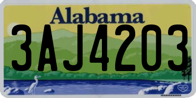 AL license plate 3AJ4203